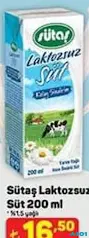 SÜTAŞ LAKTOZSUZ SÜT 200 ML fiyat ve kampanya bilgisi